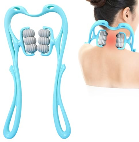 Simsky Masseur Cervical à Six Roues, Masseur Epaule Appareil Massage, Masseur de Dos et de Cou pour le Soulagement de la Douleur, Appareil de Massage Shiatsu, pour Les épaules, Les Jambes