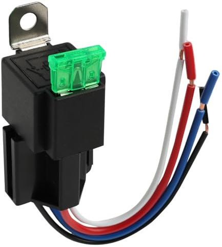 12V Fuse Automotive Relay Switch Harness Set Gebildet 30A Ato Atc Blade Fuse 4 Pin Spst Automotive Electrical Relays with Heavy Duty 12 Awg Wires For Car Truck Boat Vehicle