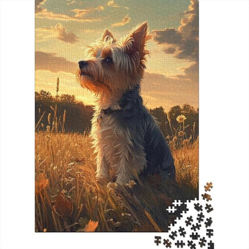 Yorkshire Terrier Jigsaw Puzzles Puzzle for Adults Kids. 1000 Pieces Impossible Challenge Toy Educational Game Home Decoration for Educational Games Gifts 1000pcs (75x50cm)