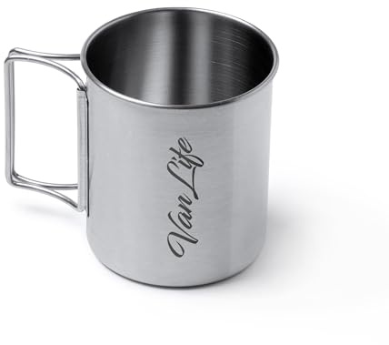 GRAVURE CONCEPT Mug personnalisé - Tasse de Camping Inox 450ml - TEIDE | Haute qualité - Finition premium - Personnalisation sur mesure - Prêt à l'emploi - Design soigné