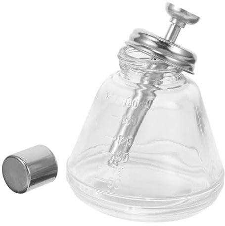 BAZEITFLOW Flacone Pressa Vetro e Alluminio Per Solvente Unghie, Bottiglia Ricaricabile Portatile Bocca Larga, Dispenser Liquidi Pulizia Per Nail Art Da Viaggio Compatto
