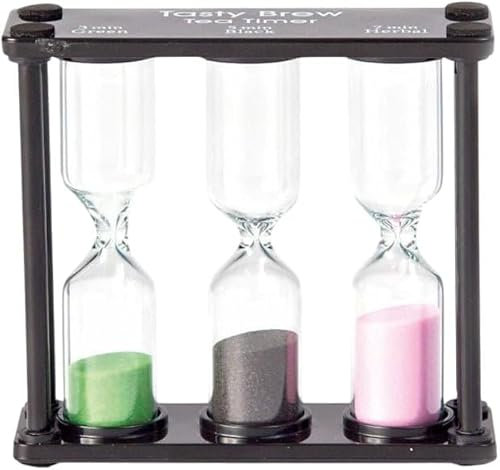 Tasty Brew Minuteur à thé - Forme de sablier de 3, 5, 7 Minutes pour Une Infusion Parfaite du thé - Sablier élégant pour thé en Vrac et sachets de thé