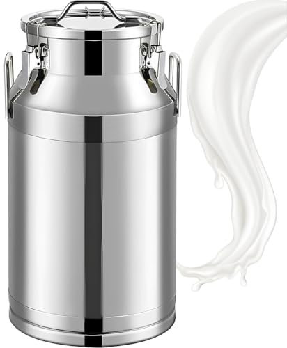 Adima Secchio Bricco per latte in acciaio inox 201 Lattiera Ermetica in Acciaio Inox Brocca di Latte con Coperchio Sigillato per Conservare Liquidi E Solidi 28L/35L/48L/64L/76L,76L