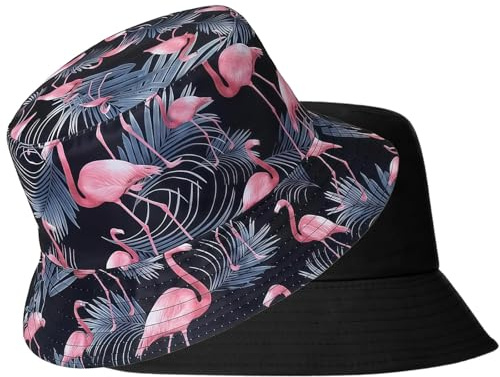 Doppelseitig Flamingo Hut, Fischerhut Herren Und Damen,double-sidedFischerhut Lustig, Anglerhut Lustig Schön Und Langlebig Klappbar Bucket Hat Herren Geeignet Für Angeln Camping Und Outdoor Reisen