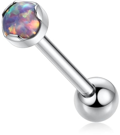 hengkaixuan G23 Titan Zungenring 14 mm–20 mm Innengewinde Knorpel Ohrring Helix Conch Tragus Labret Piercing Schmuck 14G Gerade Zungenstange für Unisex