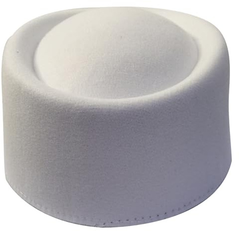 Greabuy Tocado Base Sombrero Pastillero Sombrero de Millinery para Mujeres Ropa Casual Fedoras Occidentales Anfitrionas, blanco, 5458cm