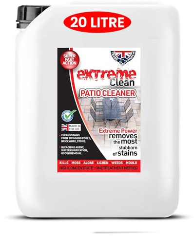 Trade Supplies - Extreme Clean Patio Cleaner 20L 10%-15% High conventration Block Paving Cleaner - Contains Sodium Hypochlorite
