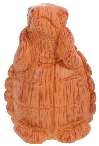 SHINEOFI Sculpture Tortue Bois Miniature Ornement Rustique pour Décoration Jardin et Terrarium Figurine Animale Réaliste et Facile à Placer Modèle Micro Paysage