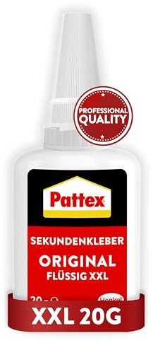 Pattex Sekundenkleber Flüssig, extrem schnell & dünnflüssig, 1x20g | Spülmaschinenfest, wasserfest, Anti-Verstopfungs-Kappe, lösemittelfrei, fließt in kleinste Spalten, schnelltrocknend