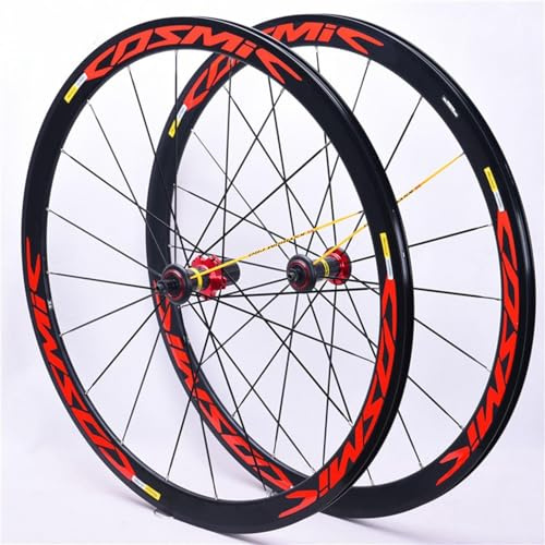 700C racercykelhjul, 40/50 mm dubbelväggig racercykelfälg i aluminiumlegering, superlätta cykelhjul, C/V-broms, 7 8 9 10 11-växlad cykel,Red,50mm