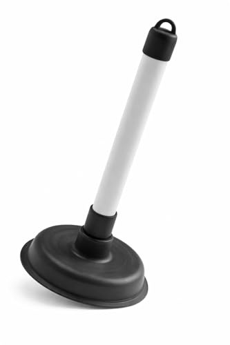 Sink Plunger Toilet Plunger Clog Remover Long Handle Heavy Duty Powerful Rubber Suction Cup Bathroom Kitchen Drains Ergonomic Grip Lightweight Unblocker Plumbing Tool for Toilets Sinks & Showers(1pc)