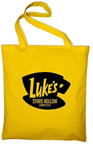 STYLETEX23 Luke's Stars Hollow Diner Cafe Logo Fan Jutebeutel Baumwolltasche, gelb