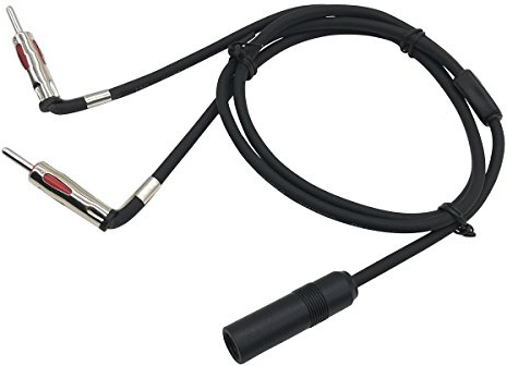 CHHLIUT FM Car Antenna Splitter 1 Female to 2 Male Auto Antenna Adapter Cable Aerial Car Stereo Radio Splitter Y Shape Extension