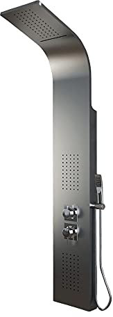 Colonna Doccia 001 4 Funzioni Acciaio Inox Getto A Cascata 2 Bocchette Idro Lombari L20xP44xH140