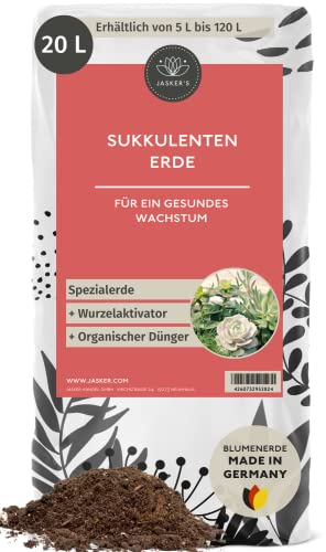 Sukkulentenerde 20 L (2x10L) - Sukkulenten Erde mit Dünger - Um 40% torfreduziert - Erde Sukkulenten - Sukkulenten+Erde - Sukkulenten Substrat - Auch als Kakteenerde und Kaktuserde geeignet