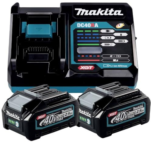 Makita Source Kit Li 40V 2,5Ah inkl. Schnellladegerät & 2 Akkus im Karton