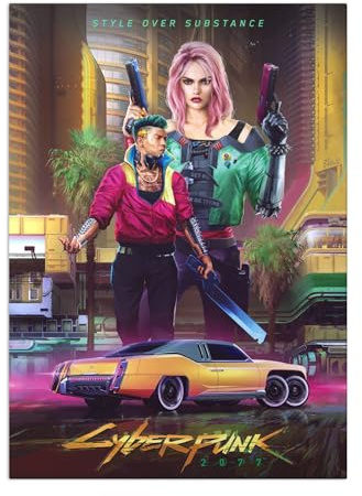 Displate Offiziell Cyberpunk 2077 MetallPoster Magnetische Befestigung Inklusive Lizenziert Bilder Hochwertiges Poster Art Styles - Kitsch Poster 45 cm x 32 cm