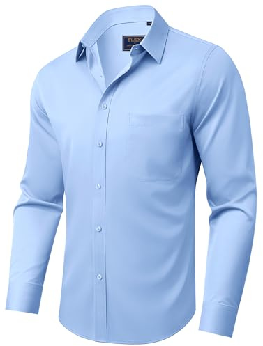 siliteelon Hemd Herren Langarm Regular Fit Stretch Businesshemd mit Tasche
