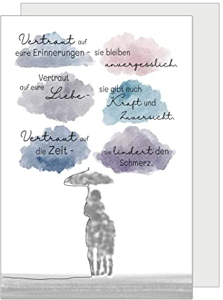 Edition Seidel Premium Trauerkarte mit Umschlag. Beileidskarte Trauer Karte mit Spruch Trauer Abschied Teilnahme Mitgefühl (T1100 SW023)
