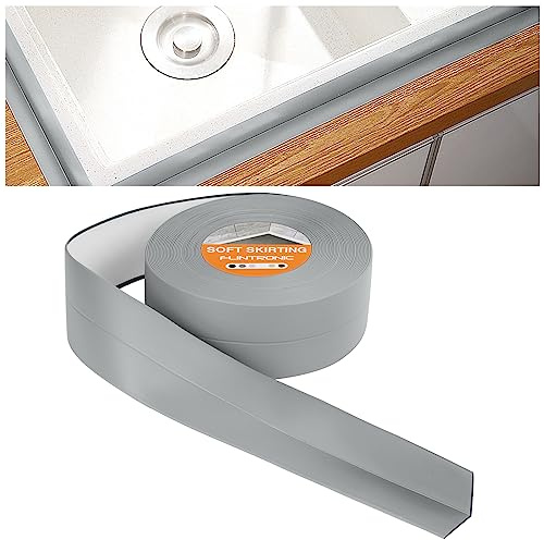 Flintronic Weichsockelleiste, 19 x19mm 4.5m Weichsockelleiste Selbstklebend | für Küche und Badezimmer, Selbstklebende Abschlussleiste aus PVC, Flexible Knickleiste - Fugendichtungsband