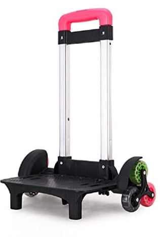 WUURAA Chariot À Dos en Alliage D'aluminium avec Chariot Pliable À 6 Diable À roulettes pour Bagages Sac À Dos Sacs D'école Étudiants Bagages Voyage Chariot À Main Chariot À Dos À 6 pour