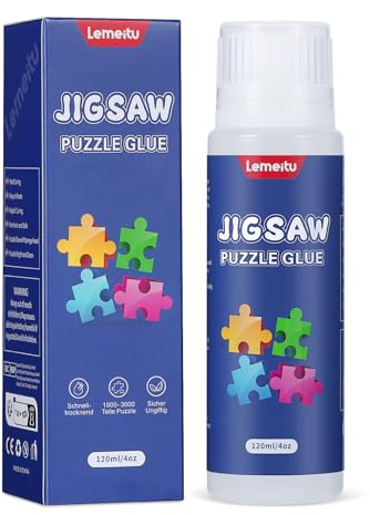 Lemeitu Puzzle Kleber Transparent mit Applikator Geeignet für Befestigen und Aufhängen von Puzzles, Non-Toxic PVA Glue, Adhesive Glue, Quick Dry,120ML,1 Pack