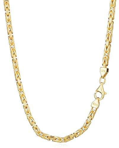 NKlaus 55cm Königskette 925 Silber Gelbgold Vergoldet elegante Halskette Breite: 3,1mm Collier 32,21g schwer 15109