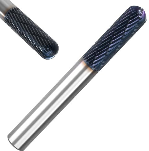 Corintian VHM Fräser mit AlTiN Beschichtung - 6mm Durchmesser, 60-100mm Länge - Langlebig & Präzise - Vollhartmetall Frässtift für Profi-Einsatz (L:100mm)