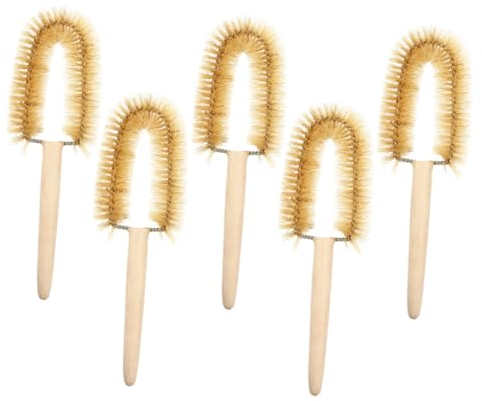 Anneome 5 Pieces Small Scientific Laboratory Beaker Cleaning Brush Set, Bottle and Cup Cleaning Brushes for Experiment Use, Sturdy Handle Water Bottle Scrubber for Lab Glassware