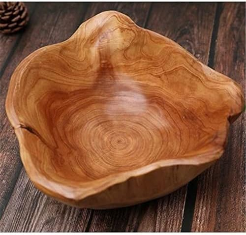 wanghaiyanBD Plato de Fruta de Madera, Centro de Mesa Grande Hecho a Mano, Cuenco para Masa, frutero, Madera Lisa Natural, Ideal como frutero, Cuenco de Madera Flotante, decoración de Granja