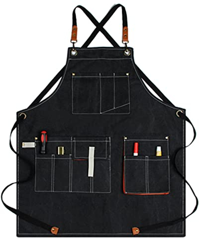LJHSSNUE Werkzeugschürze Verdickte Garten-Friseurwerkzeug-Schürze for Herren Schürze für Männer (Farbe : #1, Size : 69x77cm)