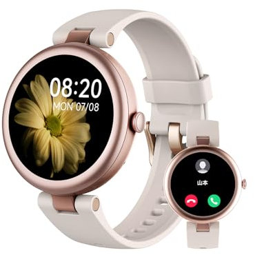 SHANG WING ​​Smartwatch Donna Piccolo Rotondo Risposta Chiamate per Android iOS Orologio Contapassi Cardiofrequenzimetro da Polso Saturimetro Orologio Fitness Notifiche 100+ Modalità Sportive