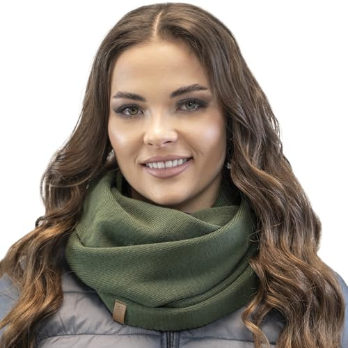 VIVISENCE Damen Winter Loop-Schal Eleganter Wärmendes Warmem Garn Vielseitig Winterschal Frauen Eleganten Doppelt Um Den Hals Tragbar Perfekt Kalte Wintertage Modell 7106