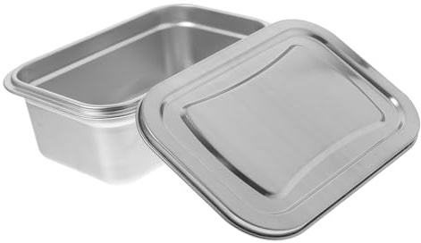 Cabilock Boite Glace 4 Pièces Boîte à Glace Bac à Glace Tasse De Glace Gardien De Glace Boite Rangement Refrigerateur Café Lor Bacs De Stockage De Crème Glacée Porte-glace Acier Inoxydable Silver
