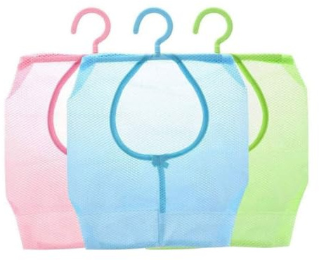 Grtheenumb Clothes Peg Bag Mesh Storage Bag with Hook Hanging Storage Basket for Wardrobe Laundry 3PCS, Mesh Peg Bag