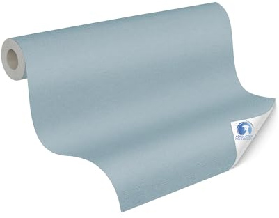 Livingwalls papier peint DESIGNDROP - papier peint intissé préencollé de couleur unie en bleu - 10,05m x 0,53m - papier peint uni pour différentes pièces - 785753