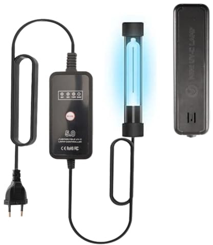 Begonia Sterilizzatore UV per Acquario, Luce UV, Chiarificatore con Timer, Alghe, Pulito, Giardino, Stagno