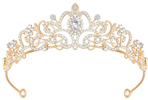 Tiara Kristallkrone, Krone Damen, Kristall Krone Mädchen, Krone Braut und Strass Krone, Frauen Tiara Stirnband und Königin Haarschmuck für Hochzeit, Geburtstagsfeier, Prinzessinnenpartys