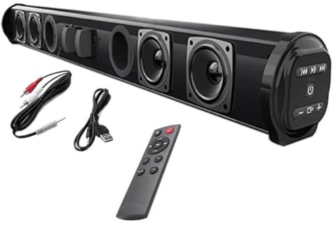 Asyduey System de Altavoces InaláMbricos con Barra de Sonido Bluetooth, Altavoz de Sonido EstéReo Envolvente InaláMbrico con Cable para Cine en Casa, Proyector de TV