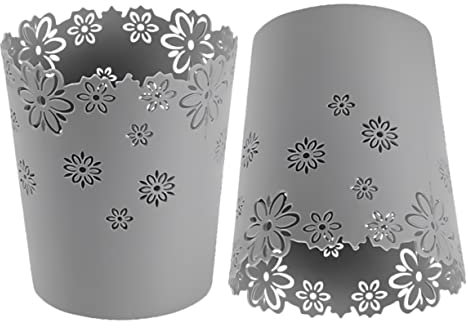 FONDOTIN Cubo de Basura de Escritorio Pequeño Contenedor de Almacenamiento Multifuncional Material Plástico Diseño para Hogar y Oficina 2 Piezas