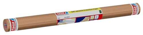 tesa selbstklebendes Schutzpapier - 1 Rolle - 10 m x 60 cm | Abdeckpapier für großflächigen Schutz bei Malerarbeiten und Renovierungen - rückstandsfrei entfernbare Papier-Abdeckfolie