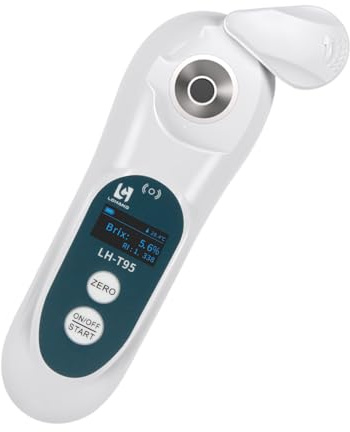 3-in-1 Digital Brix Refractometer with ATC/Refractive Index(RI), 0-95% Brix Measurement Range, High Accuracy Fast Touchscreen Test for Honey/Maple Syrup/Fruit Juice/Coffee