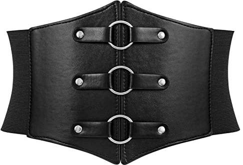 LEACOOLKEY Cintura Donna Larga Elasticizzata Vintage Corsetto Largo Stile Waspie per Cintura Vita