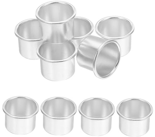 CONGARTENO Lot de 20 Coupelles à Bougie Chauffe-Plat en Aluminium, Porte-Bougies Vintage Argentés, Compacts et Portables, pour Création de Bougies et Décor de Scène