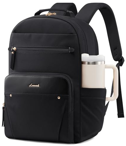 LOVEVOOK Backpack Womens, Waterproof Rucksack Wok Bag 15.6 Inch Laptop Backpacks for Women, Ladies Back Packs Casual Daypacks for School Teacher Travel Office, Black
