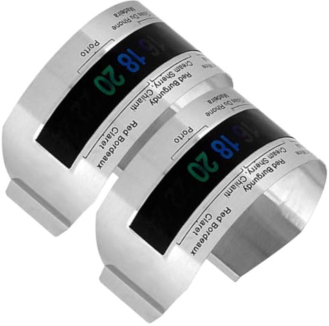 MOLUCKFU Termometro per Vino Digitale in Acciaio Resistente Bracciale Termometro Riutilizzabile senza Batterie Display Istantaneo per Misurazione Precisa Temperatura Bottiglie Compatibile