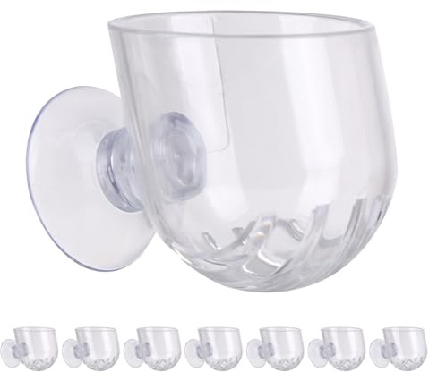 DECOMELODY Lot de 8 Jardinières Suspendues en Acrylique Transparent Pots Hydroponiques Muraux Ovales Petits avec Ventouses Robustes pour Aquarium Culture de Plantes Aquatiques et