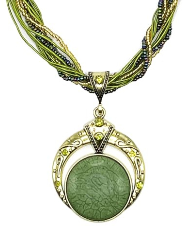 RIXERKOC Retro Vintage Halskette für Damen böhmische Türkis Aussage Halskette Strass Anhänger Halskette Modeschmuck Kette Lang Muttertag Valentinstag Geschenke
