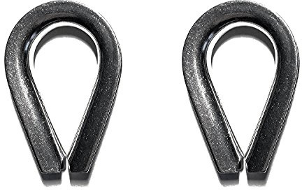 US STAINLESS 2 Pieces Stainless Steel 316 1/4 (6mm) Wire Rope Thimbles Heavy Duty Marine Grade for Rope Size 1/4
