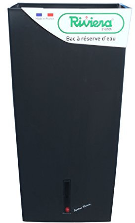 Riviera Maceta AUTORIEGO EVA New Cuadrada Alta 52 CM Negra